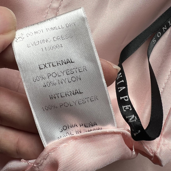 Sonia Peña One Shoulder Lace Cocktail Evening Dress Rosette Ruffle Hem Size 6 - Picture 9 of 9